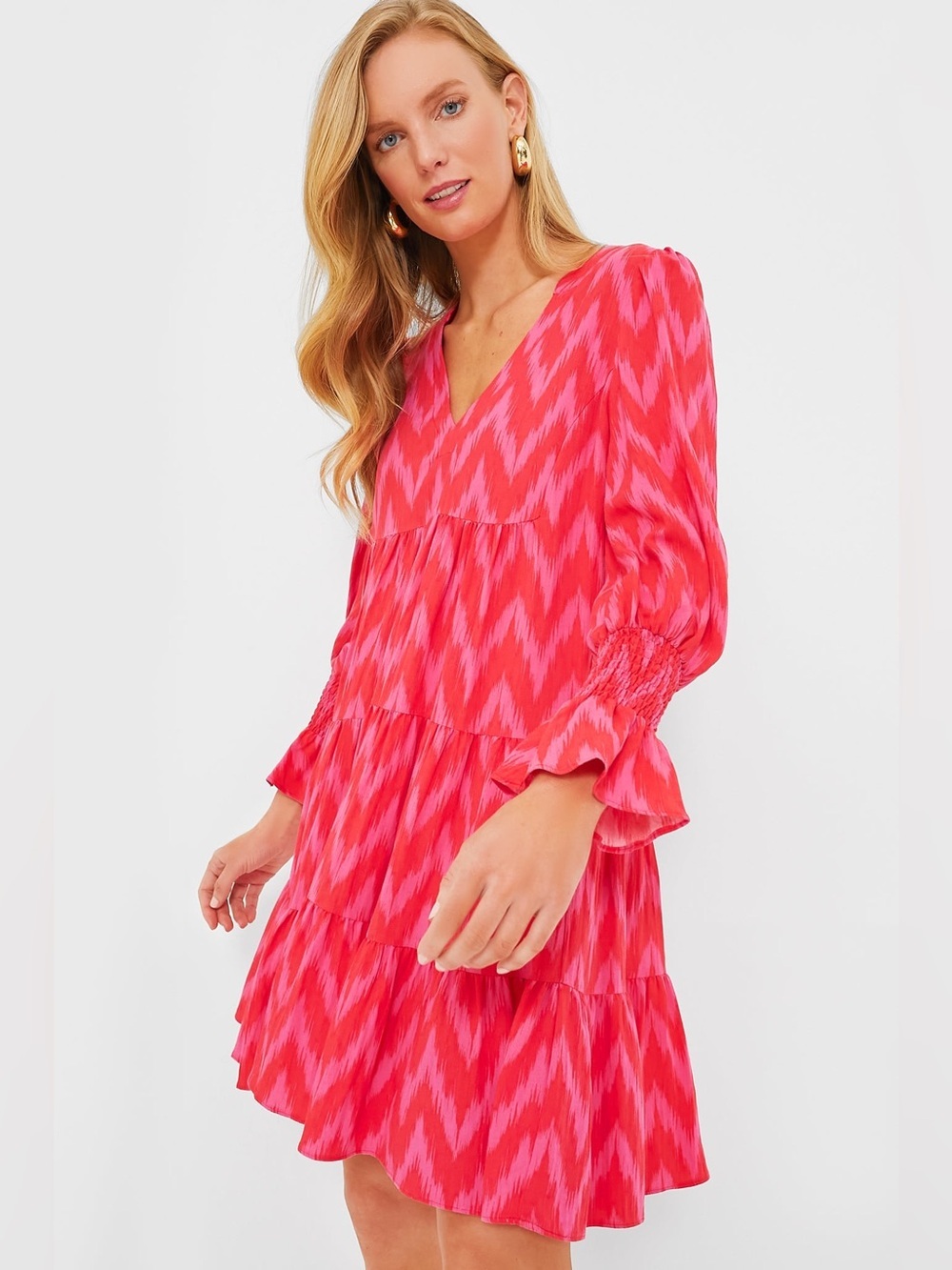 Pomander Place - Tuckernuck Hot Pink & Fuchsia Tiered Dress small
